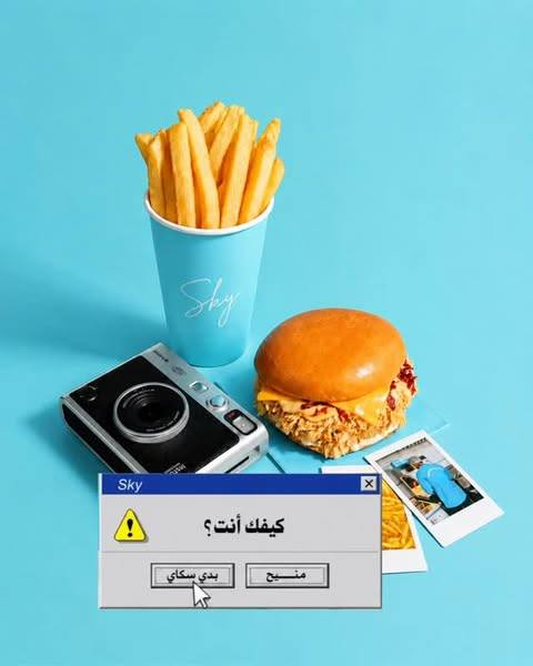 وجبة سكاي — برغر وبطاطا